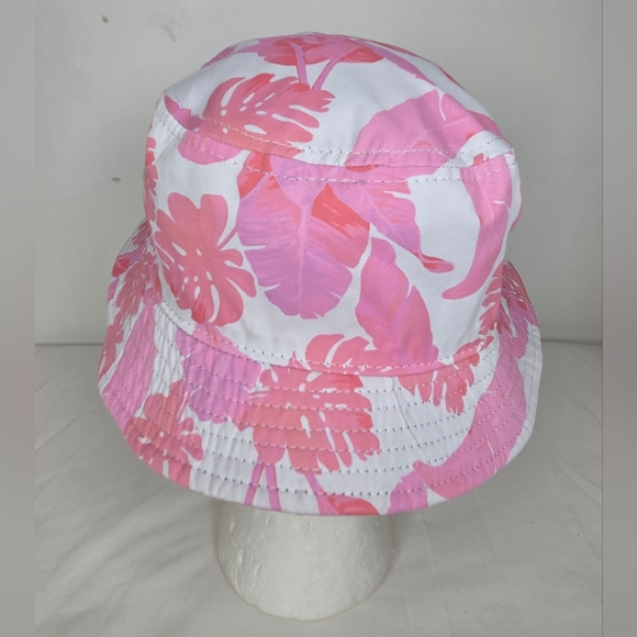 Guess OS Pink and White Striped/ Tropical Bucket Hat - Picture 8 of 10